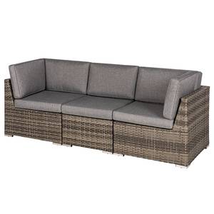 Loungeset Bahrani 3-teilig B Polypropylen / Polyester - Braun / Grau