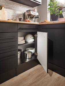 Cucina angolare Pattburg III Opaco nero - Senza utensili di cucina