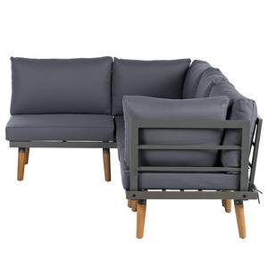 Modulaire loungegroep Capilla 4-delig A massief acaciahout/polyester - grijs/bruin