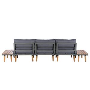 Set di 5 mobili modulari Capilla Legno massello di acacia / Poliestere - Grigio / Marrone