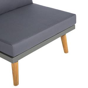 Modulaire loungegroep Capilla 5-delig massief acaciahout/polyester - grijs/bruin
