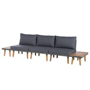 Modulaire loungegroep Capilla 5-delig massief acaciahout/polyester - grijs/bruin
