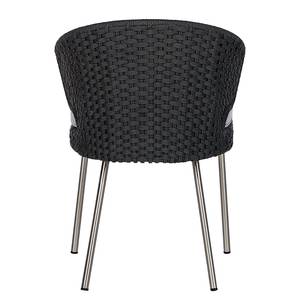 Table et chaises de jardin Desha - 5 él. Polyester / Acier inoxydable - Noir / Gris