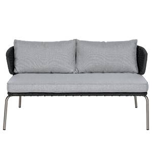 Loungeset Desha 3-delig polyester/roestvrij staal - zwart/grijs