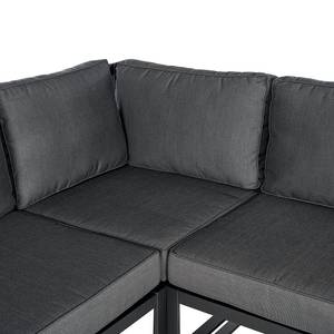 Loungeset Coari II (3 delig) staal/polyester - zwart/grijs
