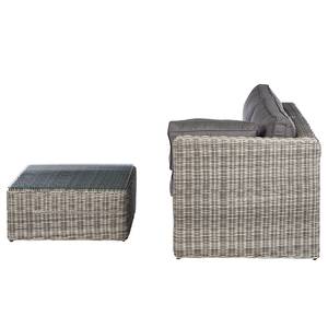 Loungeset Voia aus Polyrattan 3-teilig Polyrattan / Polyester - Grau