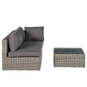 Loungeset Voia (3-delig) aluminium/polyester - grijs/zwart