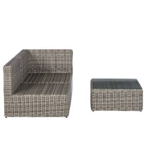 Loungeset Voia aus Polyrattan 3-teilig Polyrattan / Polyester - Grau