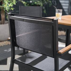 Gartenessgruppe Daly 5-teilig Akazie massiv / Aluminium - Braun / Schwarz