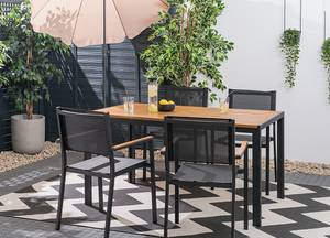 Gartenessgruppe Daly 5-teilig Akazie massiv / Aluminium - Braun / Schwarz