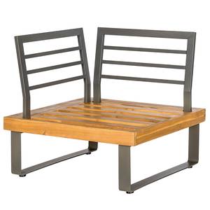 Gartenloungeset Molou 7-teilig Webstoff / Akazie - Grau / Braun