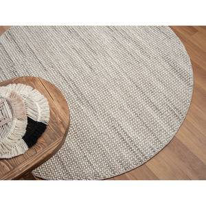 Tapis Ava Polyester / Coton - Blanc / Gris clair - 120 x 120 cm