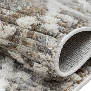 Laagpolig vloerkleed Nelia polyester/katoen - grijs/beige - 160 x 230 cm