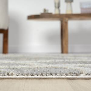 Laagpolig vloerkleed Nelia polyester/katoen - grijs/beige - 160 x 230 cm