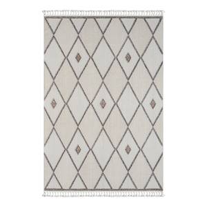 Tapis Luana II Polyester / Coton - Crème / Gris clair - 200 x 290 cm