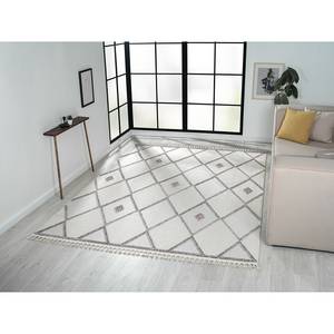 Tapis Luana II Polyester / Coton - Crème / Gris clair - 200 x 290 cm