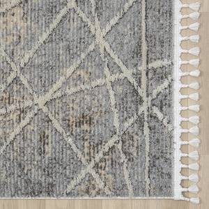 Laagpolig vloerkleed Nelia polyester/katoen - grijs/beige - 200 x 290 cm