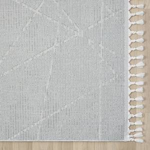 Laagpolig vloerkleed Nelia polyester/katoen - grijs/beige - 200 x 290 cm