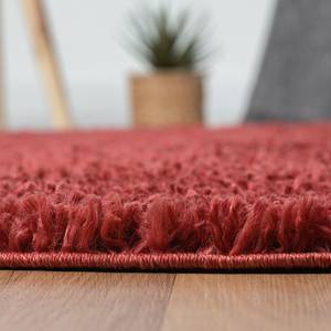 Tapis épais My Shaggy Polypropylène / Jute - Rouge Bordeaux - 100 x 100 cm