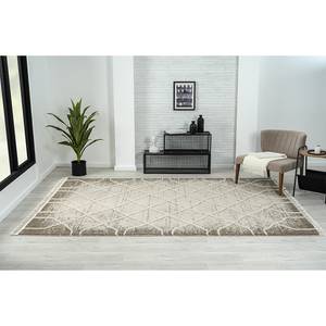 Kurzflorteppich Enya I Polyester / Baumwolle - Beige - 200 x 290 cm