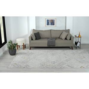 Tapis My Type Polyester / Coton - Crème / Gris - 200 x 290 cm