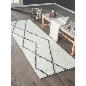 Tapis épais My Shaggy Raute Polypropylène / Jute - Crème / Gris - 80 x 250 cm