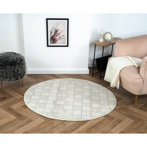 Laagpolig vloerkleed My House polyester/katoen - beige - 120 x 120 cm