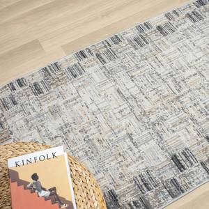 Laagpolig vloerkleed My Mood polyester/katoen - beige/grijs - 80 x 150 cm