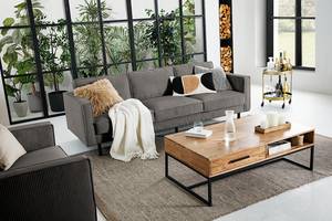 Bigsofa FORT DODGE Cordstoff Poppy: Grau