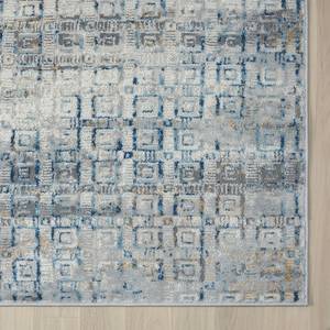 Laagpolig vloerkleed My Look II polyester/katoen - blauw/beige - 160 x 230 cm