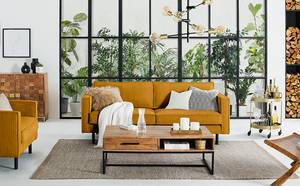 3-Sitzer Sofa FORT DODGE Cordstoff Poppy: Senfgelb