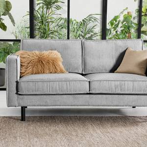 2-Sitzer Sofa FORT DODGE Cordstoff Poppy: Hellgrau - Ohne Schlaffunktion