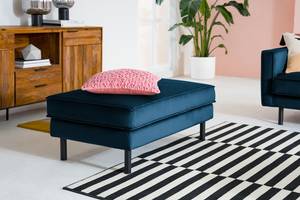 Gestoffeerde hocker FORT DODGE Velours Ravi: Marineblauw