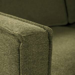 Canapé d’angle FORT DODGE Tissu Maila: Vert olive - Méridienne courte à droite (vue de face) - Sans fonction couchage
