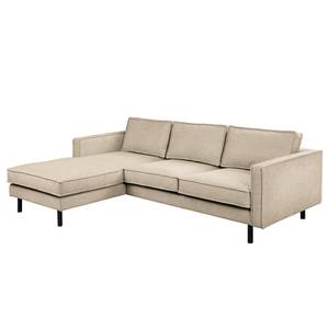 Ecksofa FORT DODGE Webstoff Maila: Beige - Longchair davorstehend links - Ohne Schlaffunktion