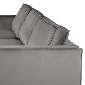 Ecksofa FORT DODGE Samt Ravi: Taupe - Longchair davorstehend links - Ohne Schlaffunktion