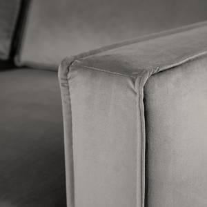 Ecksofa FORT DODGE Samt Ravi: Taupe - Longchair davorstehend links - Ohne Schlaffunktion