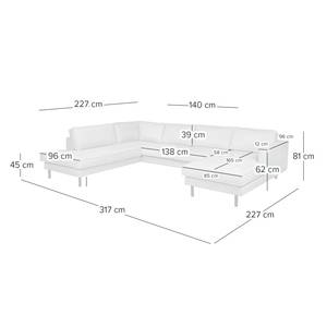 Divano panoramico FORT DODGE Tessuto Maila: terra - Longchair preimpostata a destra / penisola a sinistra - Senza funzione letto