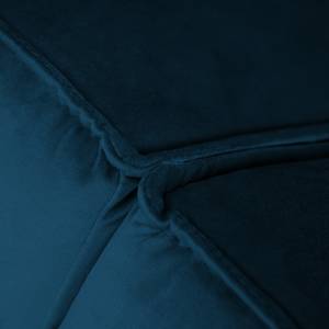 Canapé panoramique FORT DODGE Velours Ravi: Bleu marine - Méridienne courte à gauche / longue à droite (vue de face) - Sans repose-pieds