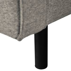 Canapé d’angle FORT DODGE Tissu Maila: Gris - Méridienne courte à droite (vue de face) - Avec fonction couchage