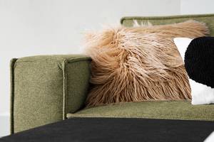 Ecksofa FORT DODGE Webstoff Maila: Olivgrün - Longchair davorstehend rechts - Mit Schlaffunktion