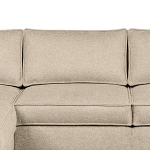 Ecksofa FORT DODGE Webstoff Maila: Beige - Longchair davorstehend links - Mit Schlaffunktion