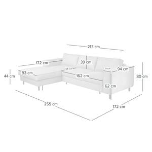 Ecksofa FORT DODGE Webstoff Maila: Beige - Longchair davorstehend links - Mit Schlaffunktion