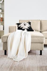 Ecksofa FORT DODGE Webstoff Maila: Beige - Longchair davorstehend links - Mit Schlaffunktion