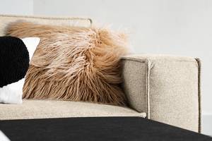 Ecksofa FORT DODGE Webstoff Maila: Beige - Longchair davorstehend links - Mit Schlaffunktion