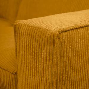 Canapé d’angle FORT DODGE Velours côtelé Poppy: Jaune moutarde - Méridienne courte à gauche (vue de face) - Avec fonction couchage