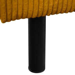 Divano angolare FORT DODGE Velluto a coste Poppy: giallo senape - Longchair preimpostata a sinistra - Funzione letto