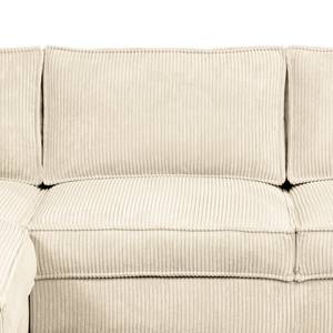 Ecksofa FORT DODGE Cordstoff Poppy: Beige  - Longchair davorstehend links - Mit Schlaffunktion