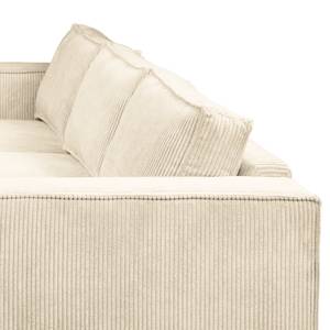 Hoekbank FORT DODGE Corduroy Poppy: Beige - Longchair vooraanzicht links - Met slaapfunctie