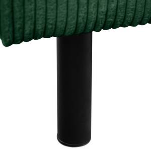 Divano angolare FORT DODGE Velluto a coste Poppy: verde abete - Longchair preimpostata a sinistra - Funzione letto